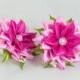 Elastic bands for hair scrunchies peach flower handmade kanzashi hair clips gift for girls hair accessories fabric flower