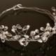 Pearl Crystal Tiara, Silver Wire Headband, Wedding Tiara Crown, Pearl Crystal Crown, Twisted Wire Tiara, Pearl Crystal Wreath, Pearls Halo