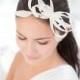 Bridal millinery headpiece with feathers, wedding fascinator