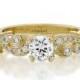 Engagement Ring, Diamond Ring, 14K Yellow Gold Ring, Art Deco Ring, Vintage Ring, Antique Ring, Prong Ring, Wedding Ring, Engagement Band
