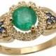 ON SALE - Emerald Engagement Ring, 18K Gold Vintage Inspired Emerald Ring, Emerald Birthstone Ring, Emerald Ring, Statement Ring