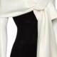 Duchess satin ivory, white shawl / shrug / bolero / wrap