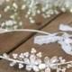 bridal wedding headpiece, bridal hair accessory, floral hair vine, bridal flower crown, wedding headband, bridal pearl tiara, forehead halo