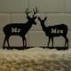 Deer Wedding Cake Topper - Mr & Mrs - Country Wedding -  rustic - shabby chic- redneck - cowboy - outdoor - western - acrylic