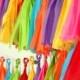 FIESTA Handmade MINI Tissue Tassel Garland / Fiesta Tassel Backdrop / Fiesta Bunting / Bright Rainbow Colors Garland