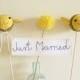 Bumble Bee Wedding, Just Married Cake Topper, Yellow Wedding, Cake Banner