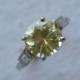 Art Deco 2.81 ct Round Briliant Cut Fancy Yellow Diamond Ring GIA Certified - BB1011B