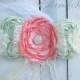 Coral and mint Bridal Sash- Bridal belt- Rhinestone bridal sash- Vintage bridal sash- Coral wedding sash- Flower girl sash- Bridesmaid belt
