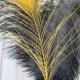 Gatsby black and gold feather cake topper