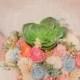 Alternative Bridal Bouquet - Succulents, Dusty Miller, Sola Flowers, Keepsake Bouquet, Sola Bouquet, Rustic Wedding
