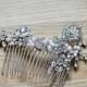 Vintage bridal hair comb diamante pearl wedding headpiece