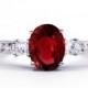 Arya Ruby Engagement Ring with 0.2ct Diamond In 18ct White Gold