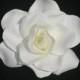 White Gardenia Hair Clip - Retro Glam Wedding Prom Rockabilly