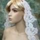 Mantilla bridal wedding veil ivory 50x50 fingertip alencon lace