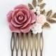 Dusty Pink Wedding Hair Comb Powder Pink Bridal Hair Comb Bridesmaids Hair Accessory Flower Girl Gift Pink Rose Hair Comb French Country