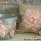 Flower Girl Bucket Basket Ring Bearer Pillow Set Pink Gray Lace Wedding Rustic Wedding Burlap Shabby Chic Country Basket and Pillow Set