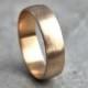 Wide Men's Gold Wedding Band, Recycled 14k Yellow Gold 6mm Brushed Low Dome Man's Gold Wedding Ring - Made in Your Size