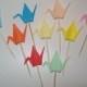 Origami Crane cupcake topper, Set of 50 Wedding cake topper, wedding crane topper, Cupcake topper, origami crane, wedding decoration