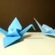 2 blue tone Origami Paper Wedding Crane, Wedding Crane, Origami Crane, Blue Crane, Wedding Decoration Crane, Origami wedding, Set of 100