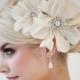 Bridal Headpiece, Bridal Flower Fascinator, Wedding Silk Flower, Bridal Flower Hair Clip - Rhianna