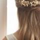 Myrtle Leaf Comb, gold or silver, leaf headpiece, leaf clip, laurel clip, leaf comb, bridal comb, german tiara, boho, german #246