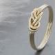alternative engagement ring, 14k solid gold climbing knot ring, tied and dressed double figure 8 knot