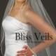 Pearl Edge Wedding Veil, Fingertip Length Bridal Veil, 1 Layer Veil