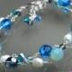 ON SALE Blue Teal Light Green Turquoise Crystal Silver Bracelet Swarovski Crystal Silver Bracelet Beach Wedding Crystal Pearl Bracelets