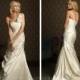 Organza One Shoulder Ruffles Floral Ball Gown Vintage Wedding Dresses