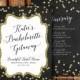 Black Gold Bachelorette Party Itinerary Bachelorette Weekend Itinerary Boho Gold Black Modern Shower Invite 5x7 Digital File or Printed