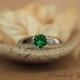 Emerald Green Spinel Artisan Solitaire in Sterling - Silver Bold Engagement Ring, Commitment Ring, or Promise Ring - Diamond Alternative
