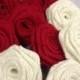 Set of 12- Red Burlap Rose,White Burlap Rose,Red Burlap Flower,Wedding Decor,Rustic Wedding,Shabby Chic Red Burlap Flower