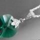 Emerald Heart Crystal Necklace Swarovski Emerald Green Sterling Silver CZ Necklace Wedding Green Necklace Bridesmaid Emerald Crystal Jewelry