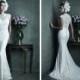 Lace Cap Sleeves Sweetheart Mermaid Wedding Dress with Sweep Train