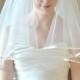 Satin veil, blusher veil, elbow length wedding veil, bridal veil, tulle veil, ivory veil, two tier veil with satin, 7mm satin binding