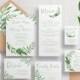 Printable Wedding Invitation Suite Leafy / Greenery / Garden /Wreath / Green / Leaves / Custom / Download / Invitation Set / Amelia Suite