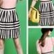 Fashion Lantern Sleeve Stitching Stripe Dress