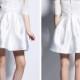 White Half Sleeves Short Dress