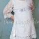 Rustic Flower Girl Lace Dress - Toddler Lace Dress - Baptism Dress - Country Flower Girl Dress - Bridesmaid - Beach - Communion Dress - Boho