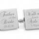 Father of the Bride Walk Me Down the Aisle - Engraved personalized square silver cufflinks, personalised gift