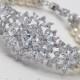Crystal Bridal Bracelet, Crystal Wedding Bracelet, Vintage style Rhinestone Bracelet, Ivory Pearl Bridal Jewelry Swarovski Wedding Jewelry