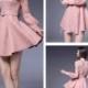 Pink Long Sleeves Coctail Dress