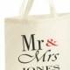 PERSONALISED Mr & Mrs Bag. wedding gifts. for the bride. unique wedding gifts, wedding gift ideas, personalised wedding gifts, tote bags