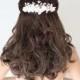Beach Wedding, Seashell Starfish Pearls Crystals & Flowers Hair Comb, 'By The Sea', wedding accessory, bridal headpiece,