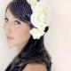 Wedding Flowers and Veil, 5 pc set, Tiara, Ivory or White, wedding accessory, bridal headpiece - JOSIE -