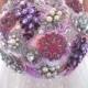 BROOCH BOUQUET Pink and purple lavender wedding bridal broach boquet