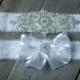 Rhinestone Pearl Beaded Wedding Garter Set  Bridal Garter Set  Custom Fit