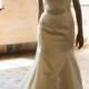 Elegant satin trumpet wedding dress with open back