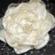 Bridal Flower Fascinator, Bridal Ivory Flower Hair Clip, Wedding Cream Flower Head Piece, Bridal Flower Brooch, Wedding Flower Hair Clip