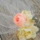 Rose Birdcage Veil - Flower Veil - Rose Blusher Veil - Short Wedding Veil - Crystal Birdcage Veil - Birdcage Headpiece - Ava Marie